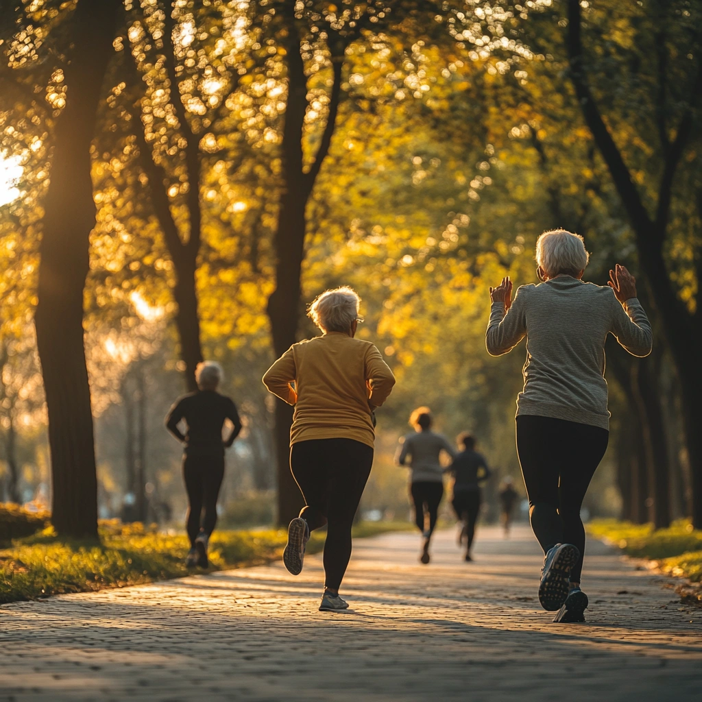Активні пенсіонери займаються спортом на природі